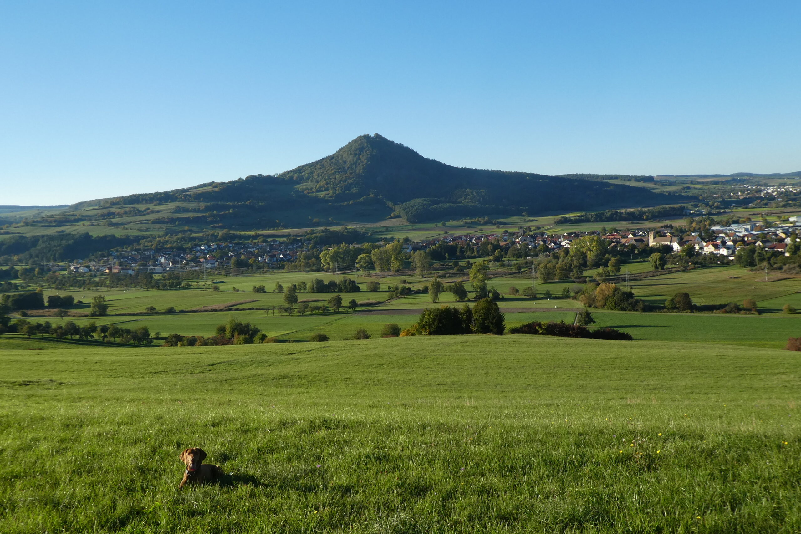 Blick auf Welschingen unter dem Hohenhewen